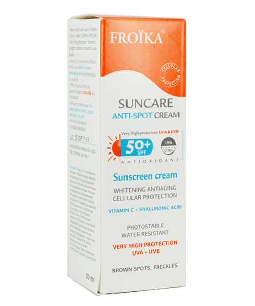 Froika Anti Spot Cream Pump Αντηλιακή Κρέμα Προσώπου SPF50 30ml