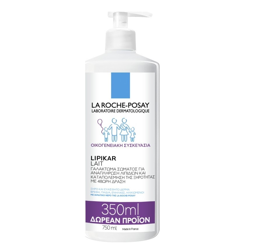 La Roche Posay Lipikar Lait Ενυδατική Lotion Ανάπλασης Σώματος για Ευαίσθητες Επιδερμίδες 750ml