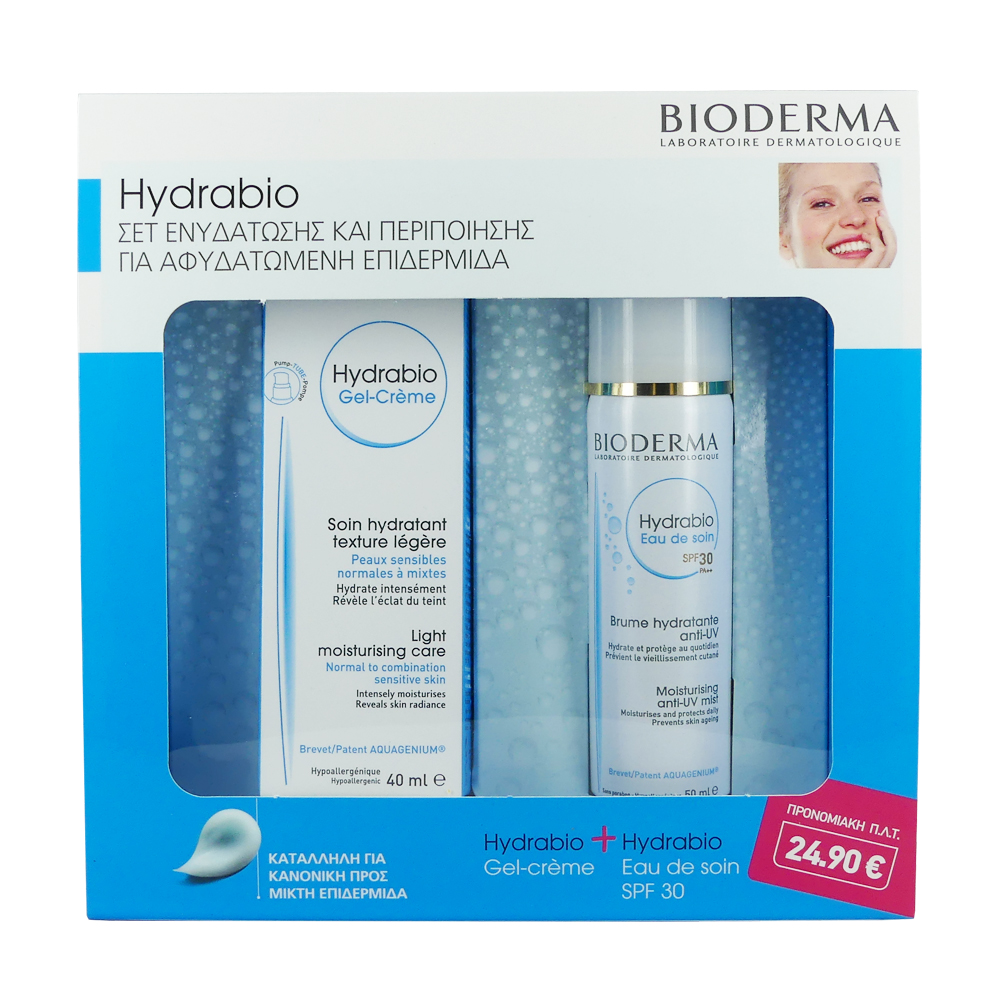 PBIODERMA HYDRABIO GEL CREME 40ML +EAU DE SOIN SPRAY SPF30