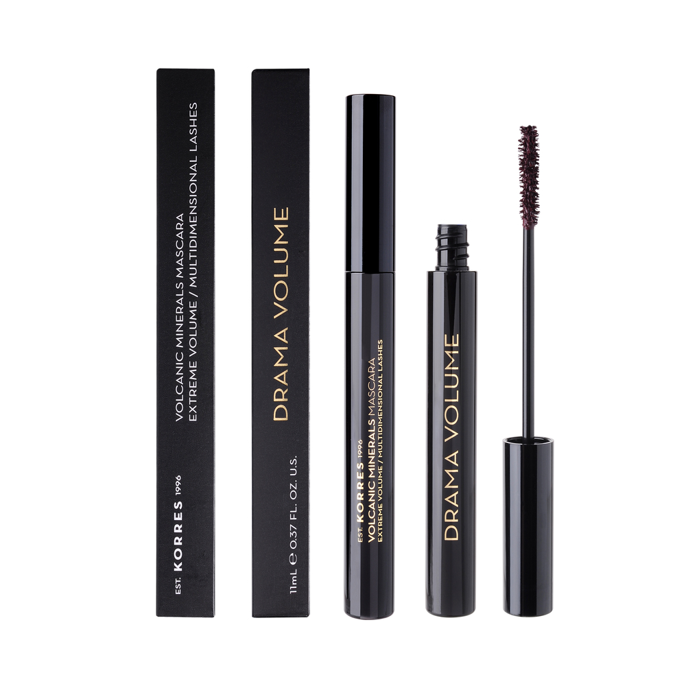 Korres Drama Volcanic Minerals Mascara για Όγκο 2 Plum Brown 11ml