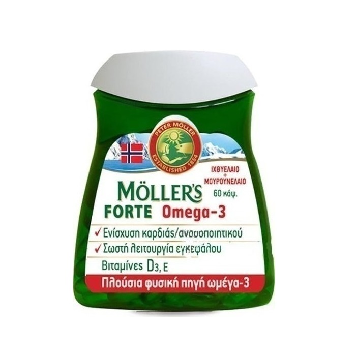 Mollers Forte Omega 3 Μουρουνέλαιο και Ιχθυέλαιο κατάλληλο για Παιδιά 60caps