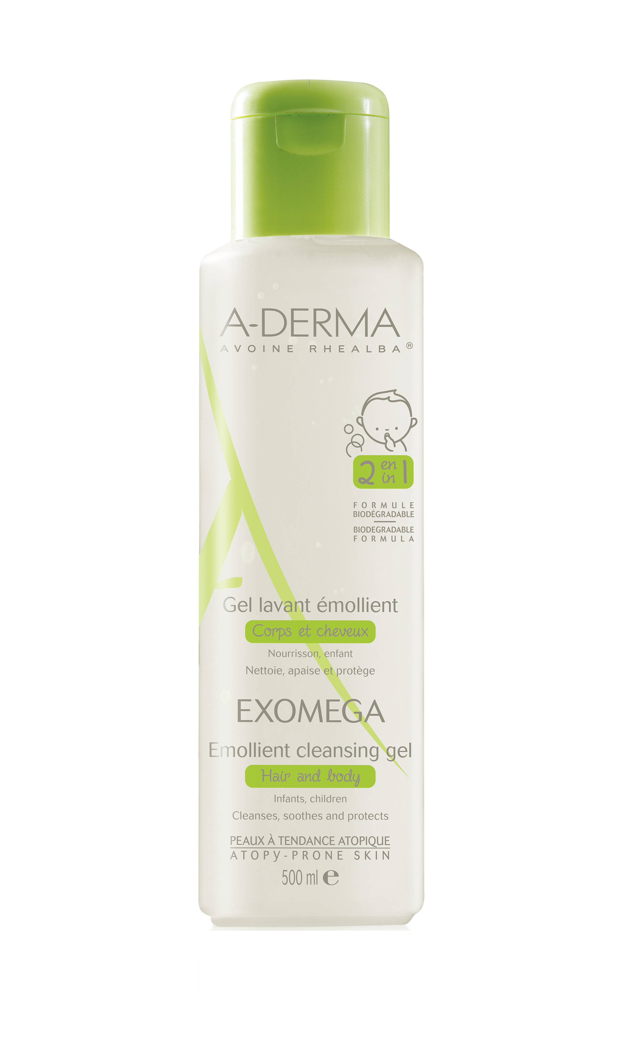 A-Derma Exomega Emollient Cleansing Gel για Ατοπικό Δέρμα 500ml