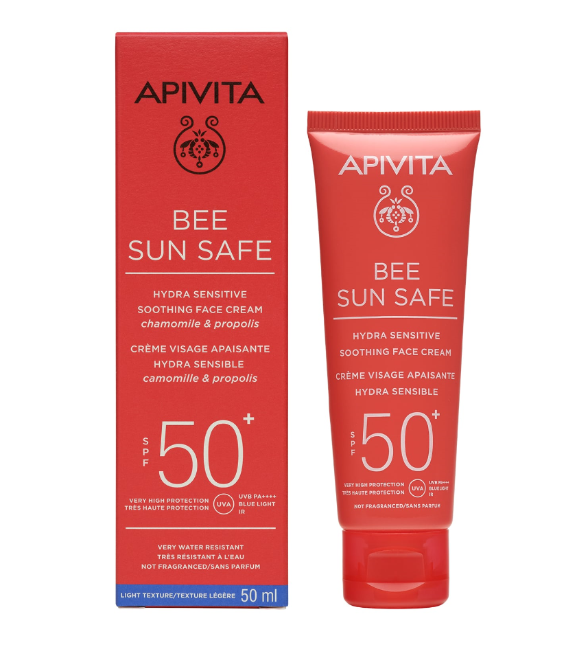 Apivita Bee Sun Safe Hydra Sensitive Αδιάβροχη Αντηλιακή Κρέμα Προσώπου SPF50 50ml