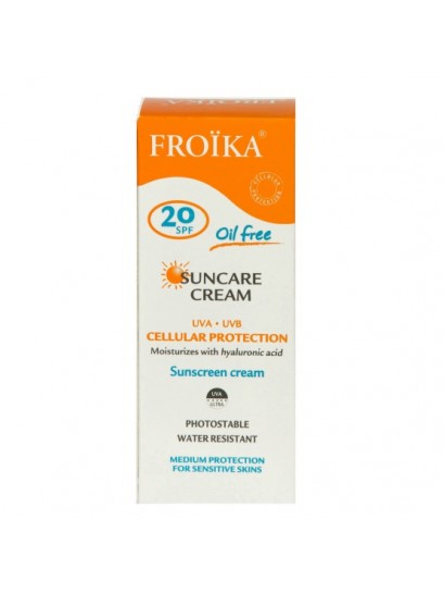 Froika Cream Oil Free Tube Αντηλιακή Κρέμα Προσώπου SPF20 50ml