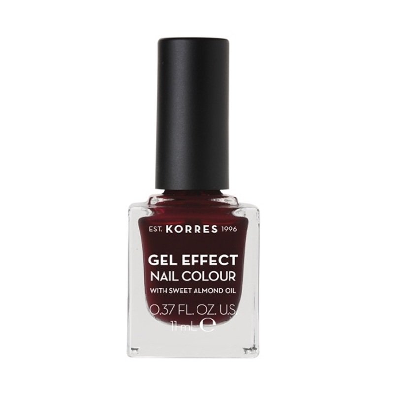 Korres Gel Effect Gloss Βερνίκι Νυχιών Μακράς Διαρκείας Κόκκινο 57 Burgundy Red 11ml