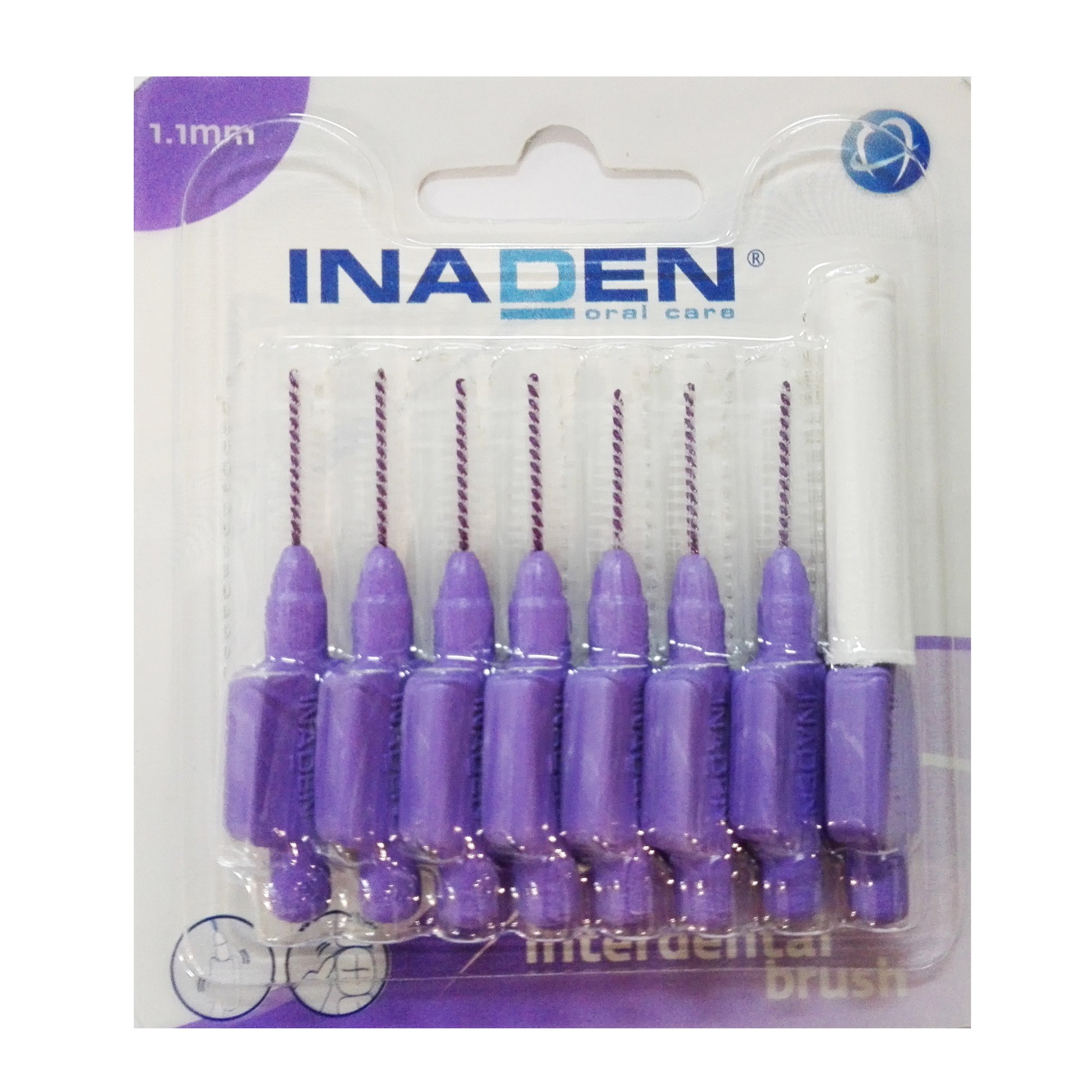 Inaden Interdental Brush 1,1mm Μωβ Μεσοδόντια Βουρτσάκια 8τμχ