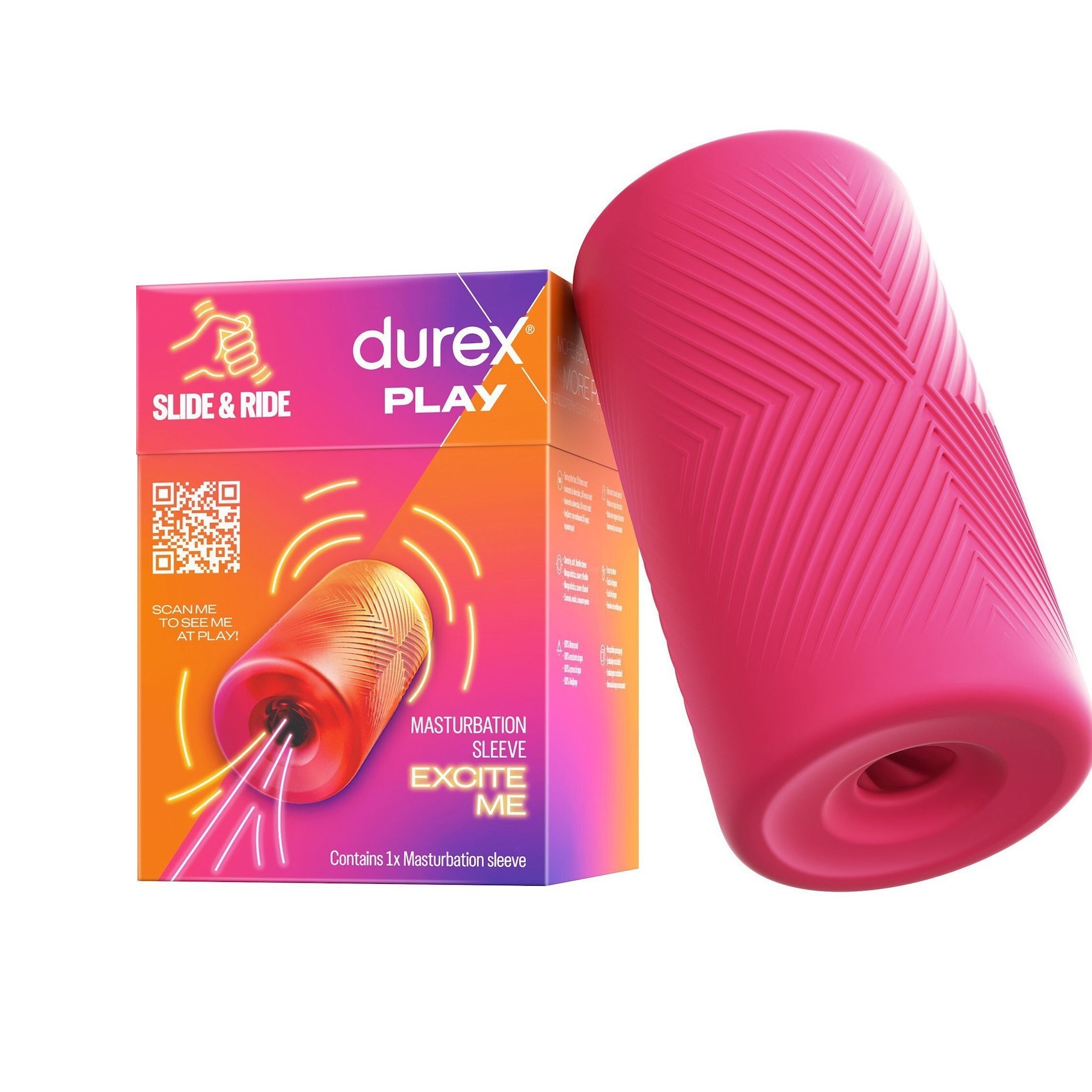 Durex Masturbation Sleeve Excite Me Απαλό & Ελαστικό & Ανάγλυφο Μανίκι Αυνανισμού για Μέγιστη Απόλαυση 1τμχ