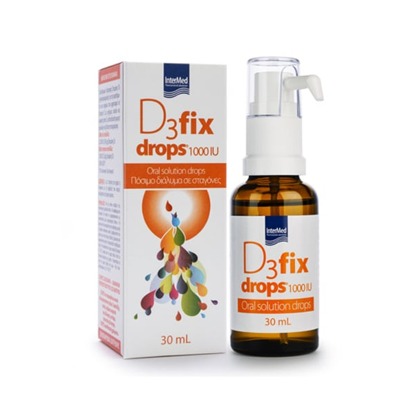 Intermed D3 Fix Drops Βιταμίνη για Ανοσοποιητικό 1000iu 30ml