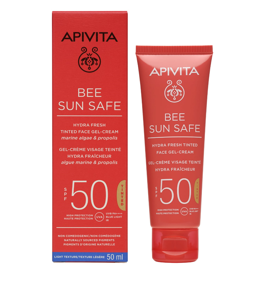 Apivita Bee Sun Safe Hydra Fresh Tinted Αδιάβροχο Αντηλιακό Gel Προσώπου SPF50 με Χρώμα 50ml