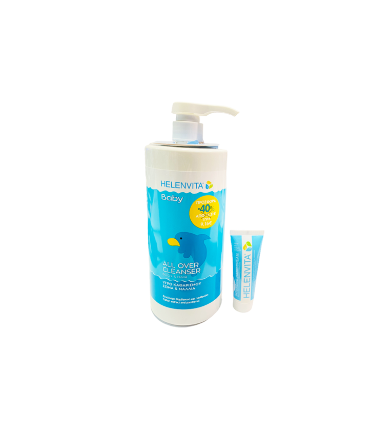 Helenvita Baby All Over Cleanser 1000ml με Αντλία & Intensive Hand Cream 25ml