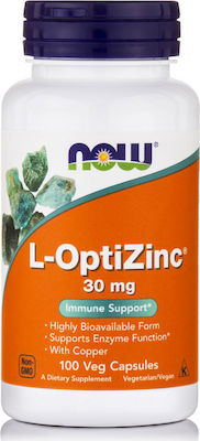 NOW L-OPTIZINC(R) 30mg + COPPER 100 CAPS