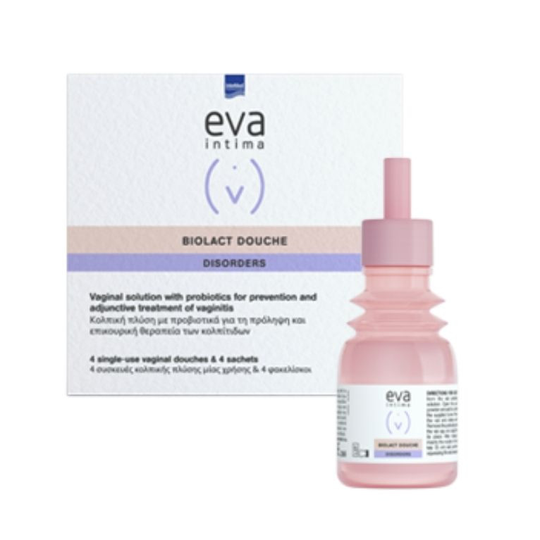 Intermed Eva Intima Biolact Douche Disorders Κολπικές Πλύσεις με Προβιοτικά 4 συσκευές κολπικών πλύσεων & 4sachets