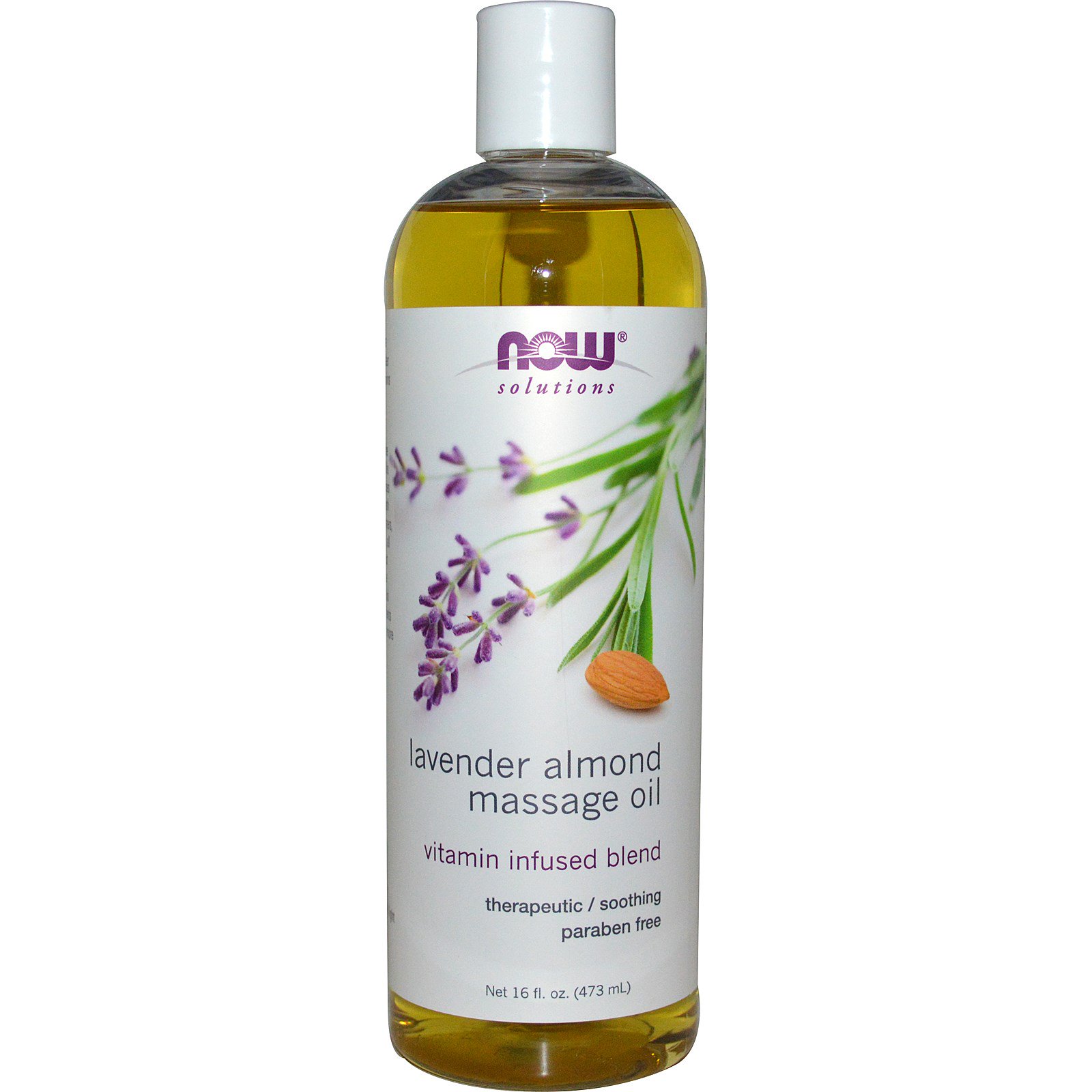 NOW LAVENDER-ALMOND MASSAGE OIL 16 FL OZ