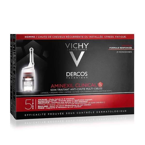 VICHY Dercos Aminexil Clinical 5 Θεραπεία κατά της Ανδρικής Τριχόπτωσης Αμπούλες 21x6ml