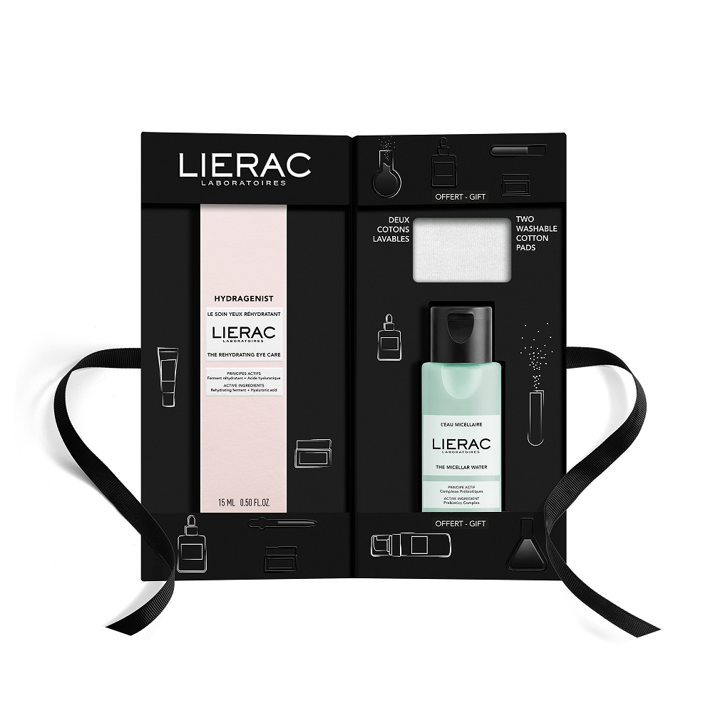 Lierac Hydragenist Xmas Σετ Περιποίησης Ματιών The Rehydrating Eye Care 15ml Micellar Water Καθαριστικό Νερό Ντεμακιγιάζ 50ml & Cotton Pads 2τμχ