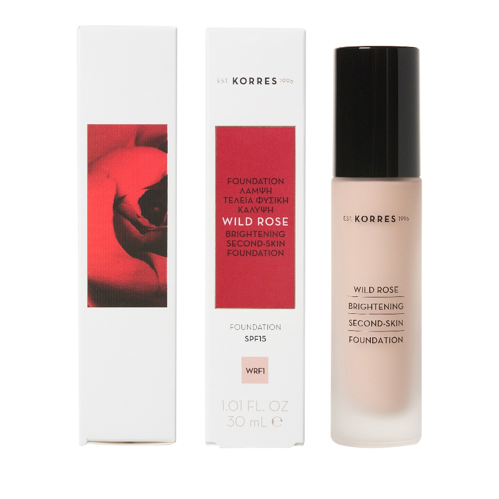 Korres Wild Rose Brightening Second Skin Liquid Make Up WRF1 SPF15 30ml