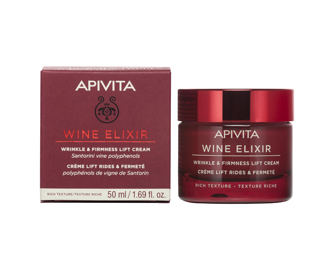 Apivita Wine Elixir Rich Αντιγηραντική & Συσφικτική Κρέμα Προσώπου Ημέρας για Κανονικές/Ξηρές Επιδερμίδες με Υαλουρονικό Οξύ 50ml