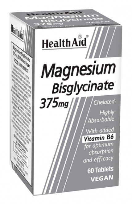 Health Aid Magnesium Bisglycinate 375mg 60 ταμπλέτες