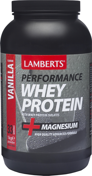 Lamberts Performance Whey Protein & Magnesium Πρωτεΐνη Ορού Γάλακτος με Γεύση Βανίλια 1kg