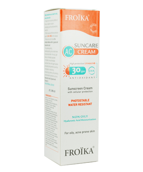 Froika AC Cream Oil Free Pump Αντηλιακή Κρέμα Προσώπου SPF30 40ml