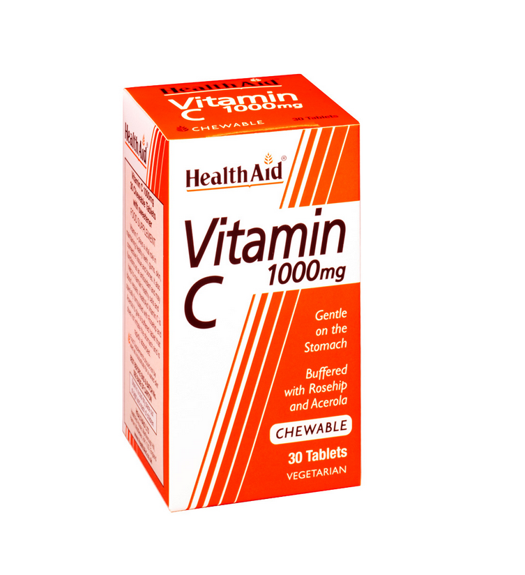 Health Aid Vitamin C Βιταμίνη για Ενέργεια & Ανοσοποιητικό 500mg Πορτοκάλι 100 μασώμενες ταμπλέτες