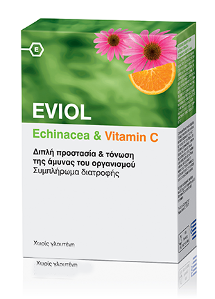 Eviol Echinacea & Vitamin C Συμπλήρωμα για την Ενίσχυση του Ανοσοποιητικού 60 μαλακές κάψουλες