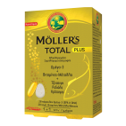 Mollers Total Plus Ιχθυέλαιο Ωμέγα 3 28caps Βιταμίνες & Μέταλλα, Τζίνσενγκ, Ροδιόλα & Κράταιγος 28tabs