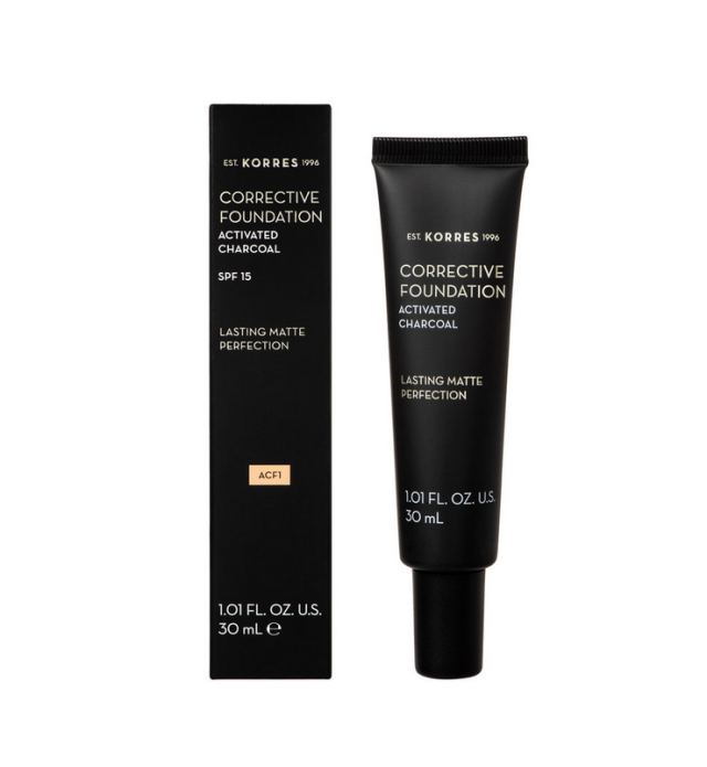 Korres Corrective Foundation Activated Charcoal Make Up ACF1 SPF15 30ml