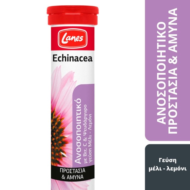 Lanes Echinacea Vitamin C Βιταμίνη για Ενέργεια & Ανοσοποιητικό 135mg Honey Lemon 20 αναβράζοντα δισκία