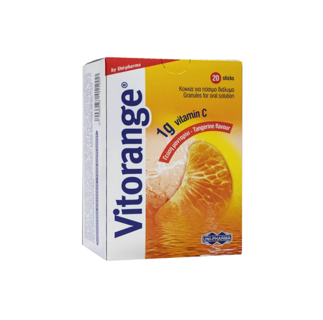 Uni-Pharma Vitorange Βιταμίνη για Ενέργεια & Ανοσοποιητικό 1000mg Μανταρίνι 20 φακελίσκοι