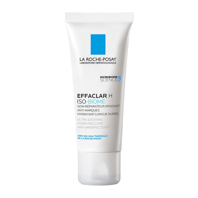 La Roche Posay Effaclar H ISO-Biome Ενυδατική & Αναπλαστική Κρέμα Προσώπου για Ξηρές Ευαίσθητες Επιδερμίδες Ατελειες Ακμή 40ml