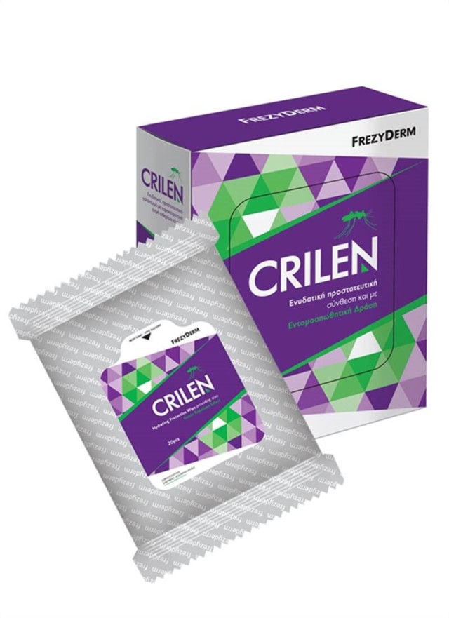 Frezyderm Crilen Εντομοαπωθητικά Μαντηλάκια Υγρά Κατάλληλα για Παιδιά 20τμχ