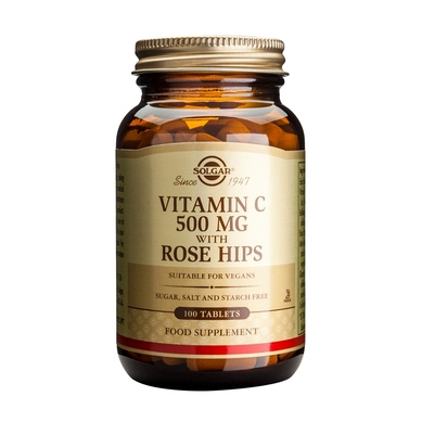 Solgar Vitamin C with Rose Hips Ενέργεια Ανοσοποιητικό 500mg 100tabs