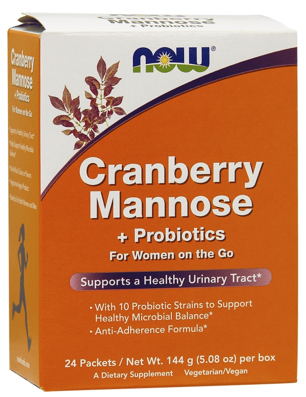 NOW CRAN & MANNOSE WITH PROBIOTICS DRINK STICKS 24