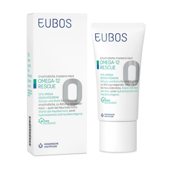 Eubos Omega-12 Rescue Ενυδατική Κρέμα Προσώπου Ημέρας για Ξηρές/Ευαίσθητες Επιδερμίδες κατά της Ερυθρότητας 50ml