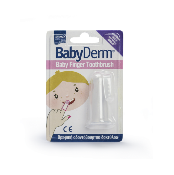 Intermed Βρεφική Οδοντόβουρτσα Δαχτύλου Babyderm Transparent για 0m+