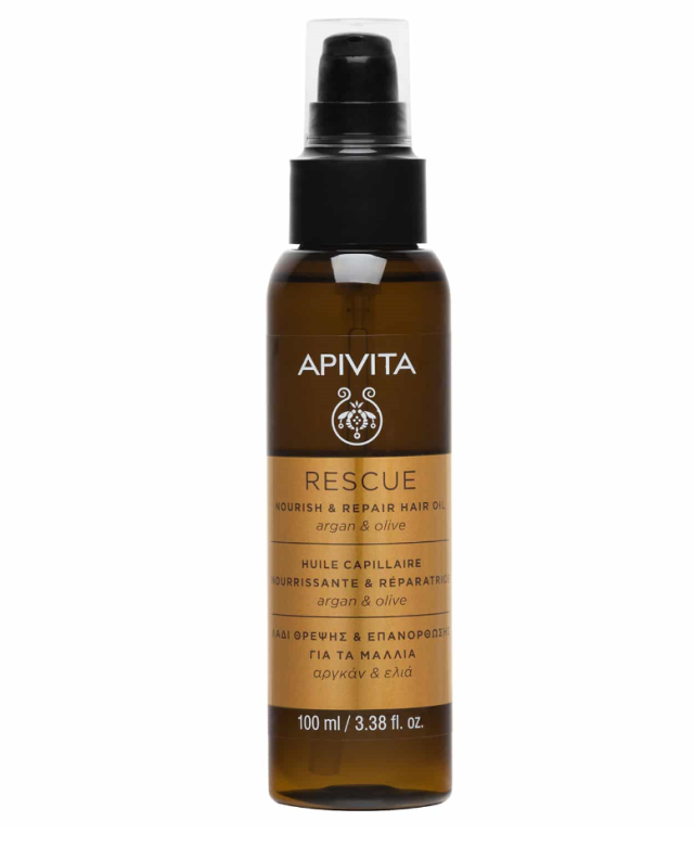 Apivita Rescue Hair Olive Argan Λάδι Μαλλιών για Επανόρθωση 100ml