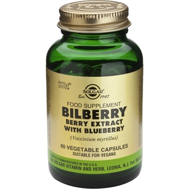 Solgar Berry Bilberry Extract Ενίσχυση Όρασης 60veg caps