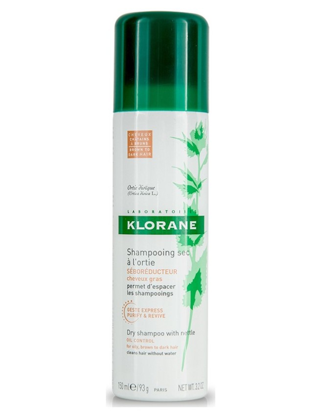 Klorane Nettle Brown To Dark Hair Ξηρό Σαμπουάν Γενικής Χρήσης για Όλους τους Τύπους Μαλλιών 150ml