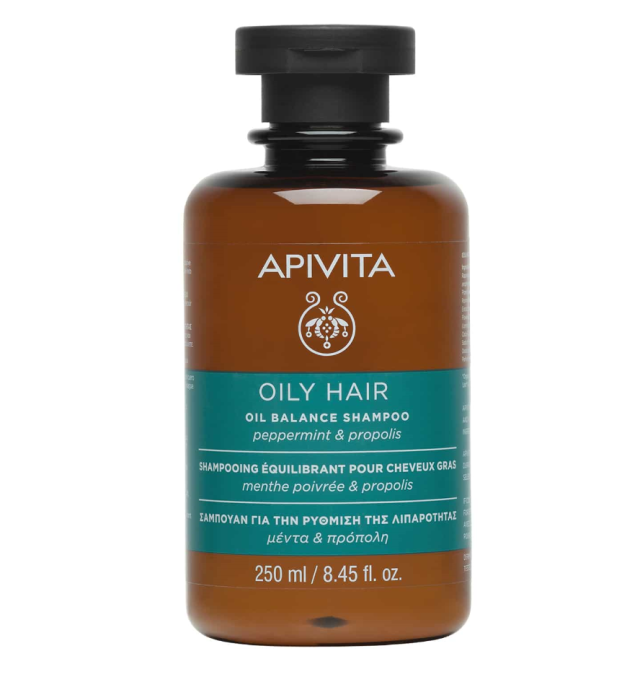 Apivita Oily Hair Σαμπουάν για την Ρύθμιση της Λιπαρότητας με Μέντα & Πρόπολη 250ml