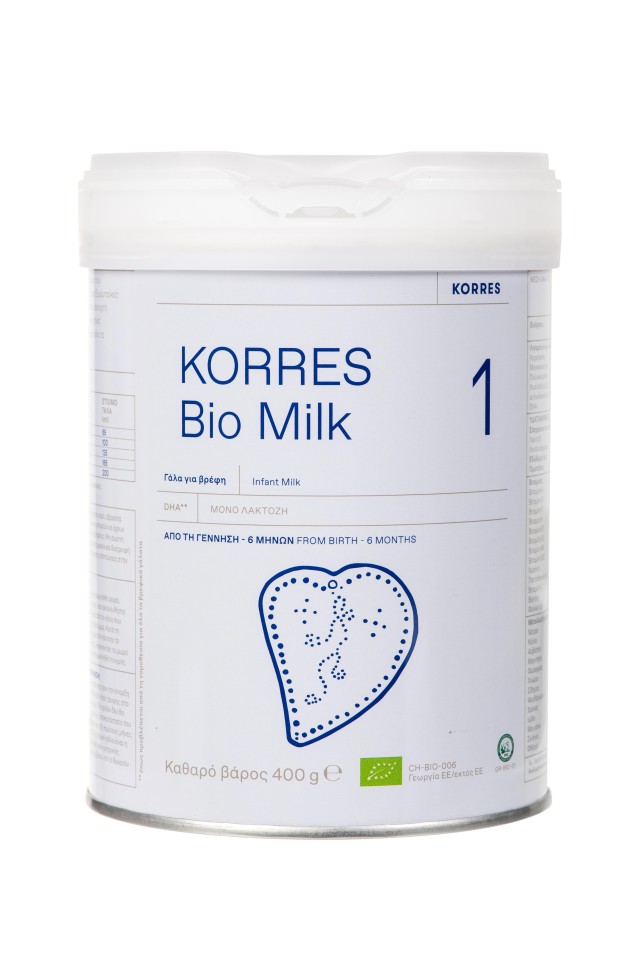 Korres Γάλα σε Σκόνη Bio Milk 1 χωρίς Γλουτένη 0m+ 400gr