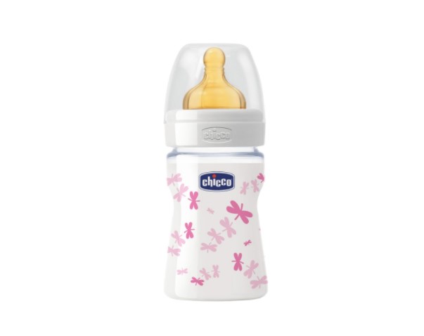 CHICCO ΜΠΙΜΠΕΡΟΝ NATURE GLASS ΡΟΖ 150ML ΘK 1ΤΡ