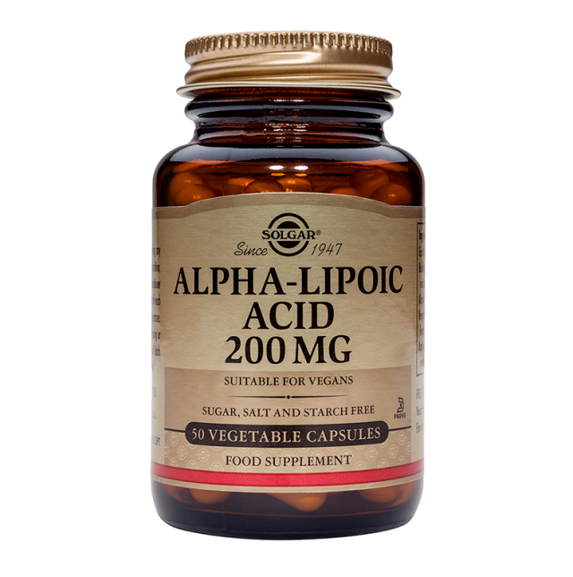 Solgar Alpha Lipoic Acid χωρίς Γλουτένη 200mg 50veg caps