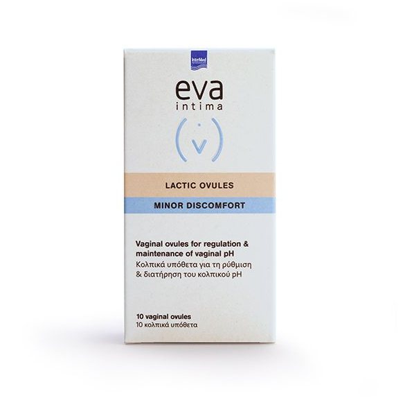 Intermed Eva Intima Lactic Ovule Κολπικά Υπόθετα με Χαμομήλι και Αλόη 10τμχ