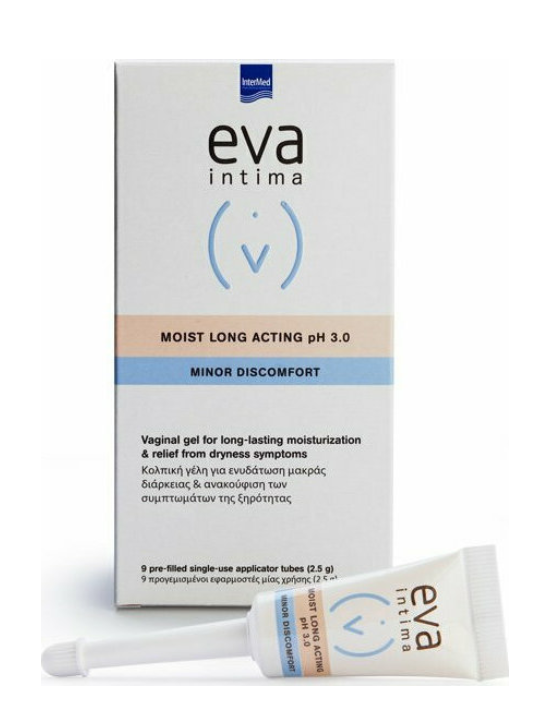 Intermed Eva Intima Moist Long Acting pH 3 Gel Ενυδάτωσης με Χαμομήλι και Αλόη 9 x 2ml