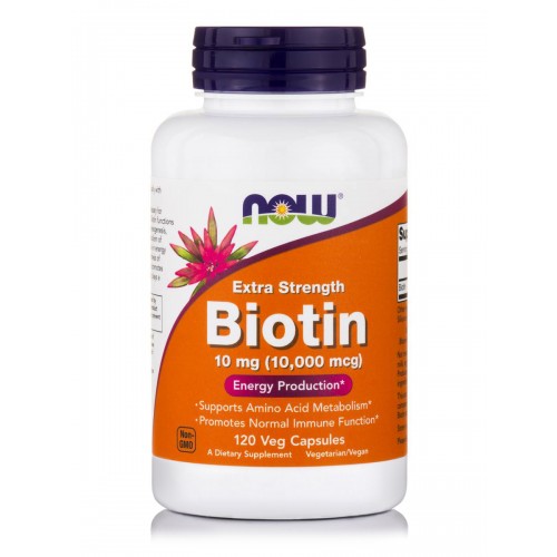 Now Foods Biotin Βιταμίνη για τα Μαλλιά, τo Δέρμα & τα Νύχια 10mg 120 φυτικές κάψουλες