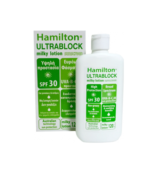 HAMILTON ULTRABLOCK SPF30 MILKY LOTION 120 ML ΓΙΑ ΣΩΜΑ