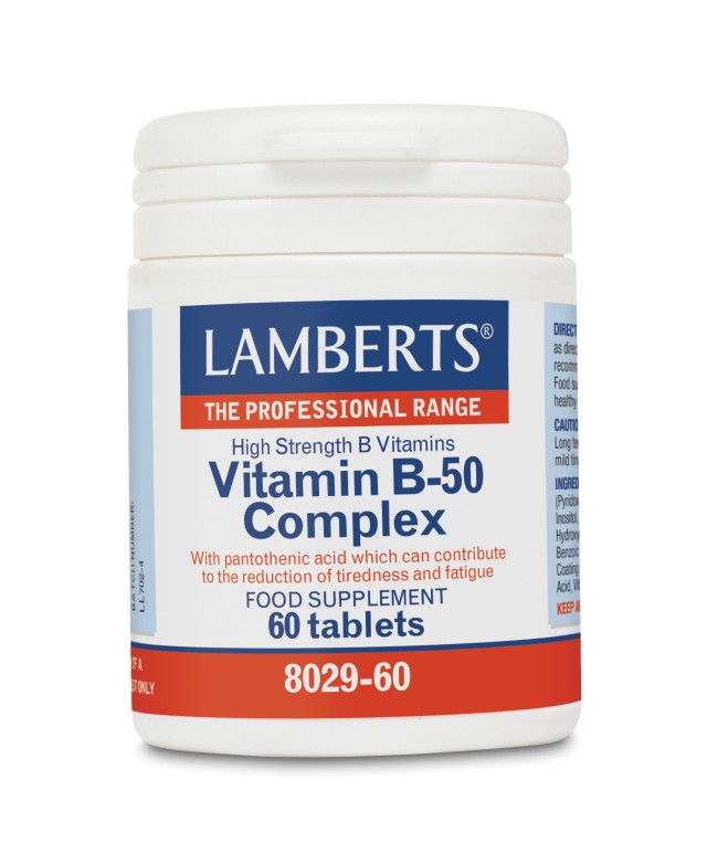 Lamberts Vitamin B-50 Complex Βιταμίνη για τα Μαλλιά & τo Δέρμα 60 ταμπλέτες