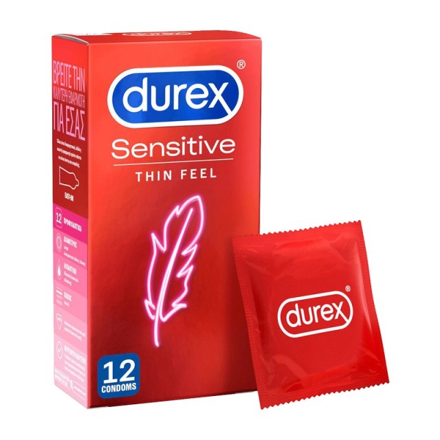 Durex Sensitive Thin Feel Λεπτά Προφυλακτικά για Απόλυτη Αίσθηση 12τμχ