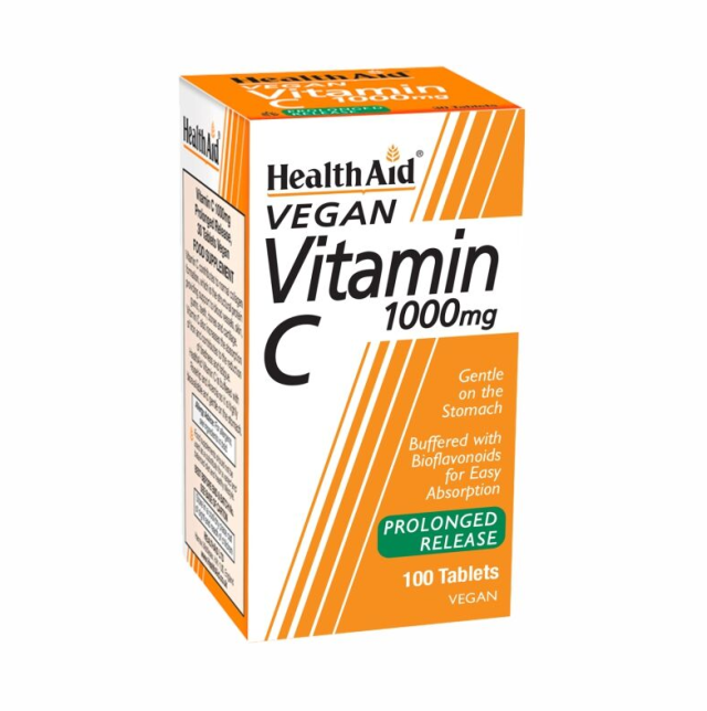 Health Aid Vitamin C Βιταμίνη για Ενέργεια & Ανοσοποιητικό 1000mg 100 φυτικές κάψουλες